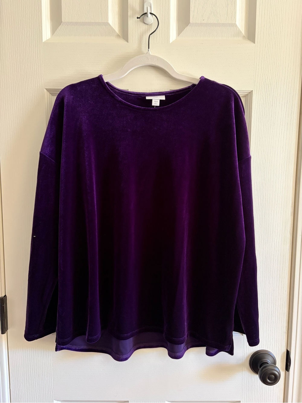 J.JILL Women's Velvet Long Sleeve Top